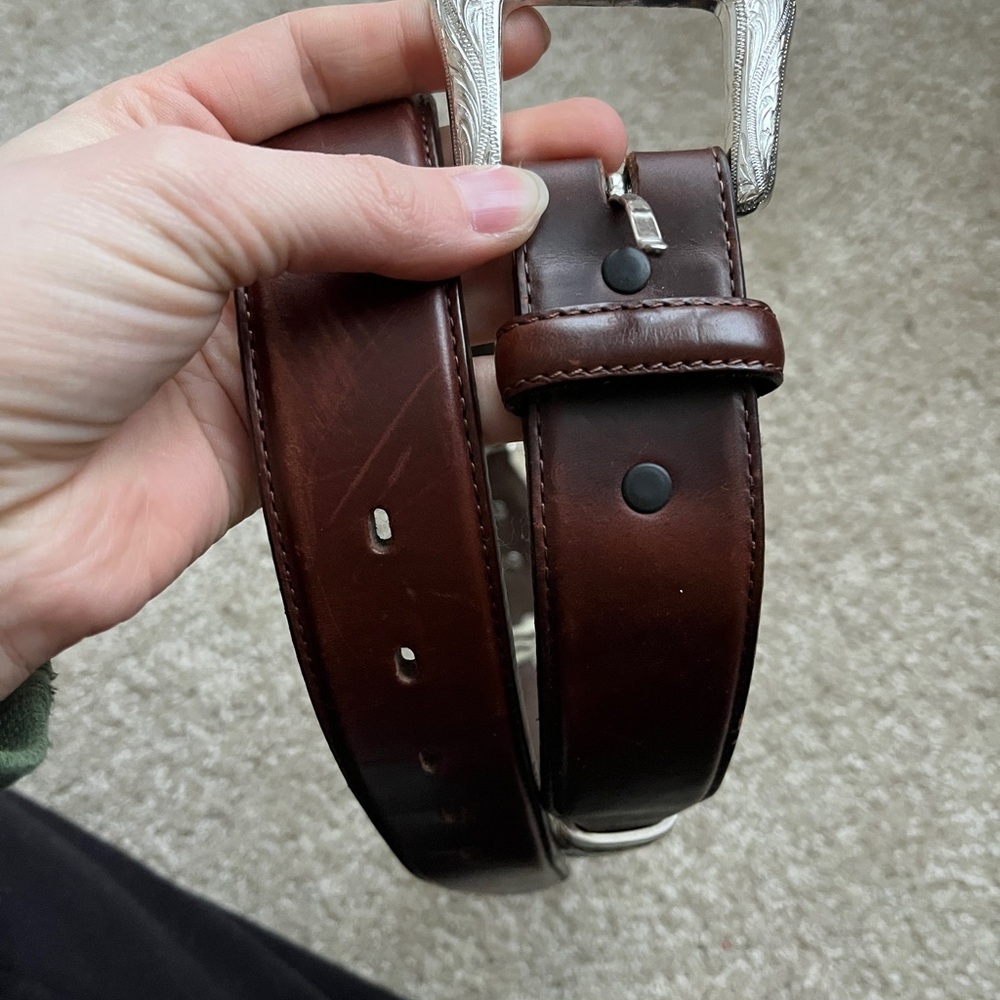Tony Lama Brown Leather Belt